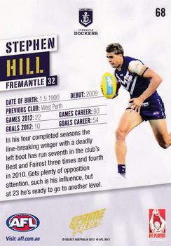2013 Select Prime AFL #68 Stephen Hill Back